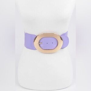 Gold Oval Elastic Waist Corset Statement Belt